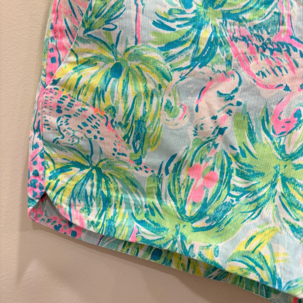 Lilly Pulitzer Adie Short Seasalt Blue on Parade Neon Tropical Flamingo Preppy 0 - Picture 5 of 9
